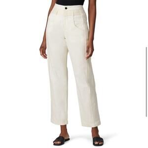 Colovos high rise white cream straight leg ankle jeans 25